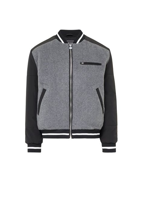 Varsity jacket in panno misto lana nero e grigio con inserti nylon cordura e logo Iceberg Jeans ICEBERG JEANS | Giubbotti | O0416452U980